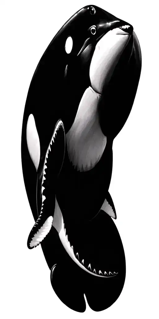 shark and orca tattoo design idea