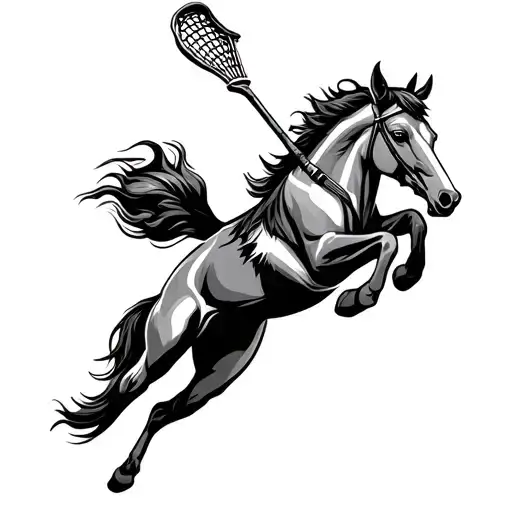 lacrosse, horse jumping, tulip, fox looking tattoo design idea