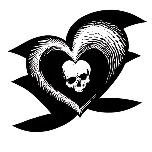 finger print heart with deandre and tiffany till death do us part tattoo design idea