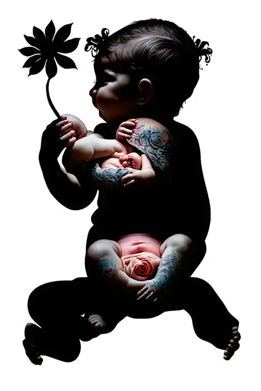 child birth date tattoo design idea