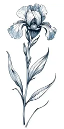large scale iris flower tattoo design idea