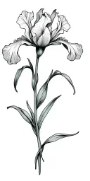 large scale iris flower tattoo design idea