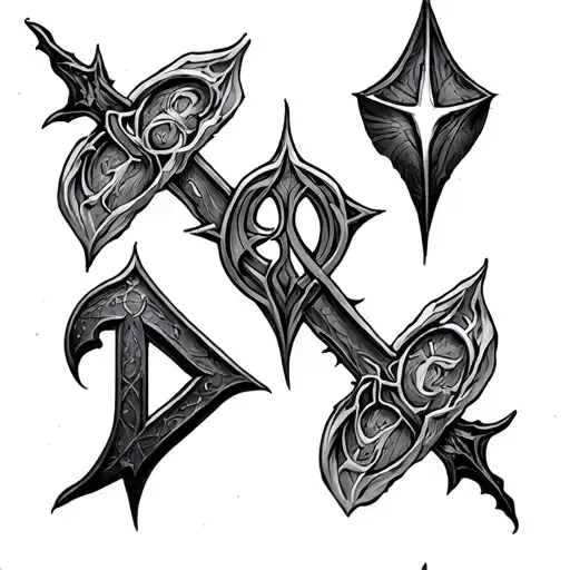 Bloodborne Runes tattoo design idea