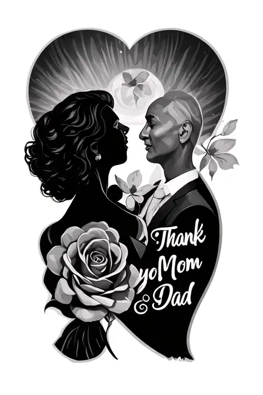 thank you mom and dad memorial tattoo design idea