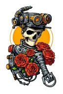 bio mechanical tattoo design idea