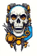 bio mechanical tattoo design idea