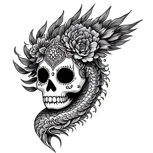 day of the dead quetzalcoatl tattoo tattoo design idea
