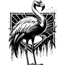 Flamingo in a Superman logo tattoo design idea
