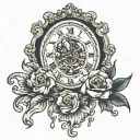 shull with clock melting tattoo design idea
