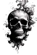 "18.05" "18.05" Skull in smoke forming the shape tattoo design idea