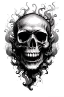 "18.05" "18.05" Skull in smoke forming the shape tattoo design idea
