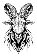 Fire goat tattoo design idea