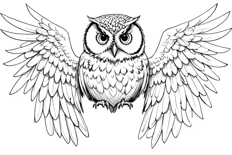 biblical accurate angel owl tattoo design idea
