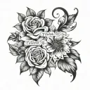 couple tattoo with the names frank and amber and the dates 2/3/08 and 4/20/16 tattoo design idea