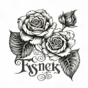 couple tattoo with the names frank and amber and the dates 2/3/08 and 4/20/16 tattoo design idea