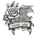 couple tattoo with the names frank and amber and the dates 2/3/08 and 4/20/16 tattoo design idea