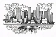 Houston skyline tattoo design idea