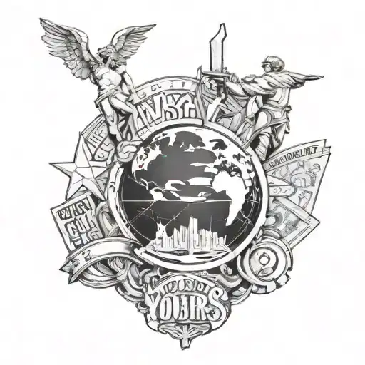 world is yours statue from scarface tattoo design idea