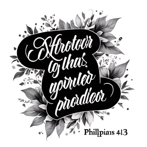 bible verse Philippians 4:13 tattoo design idea