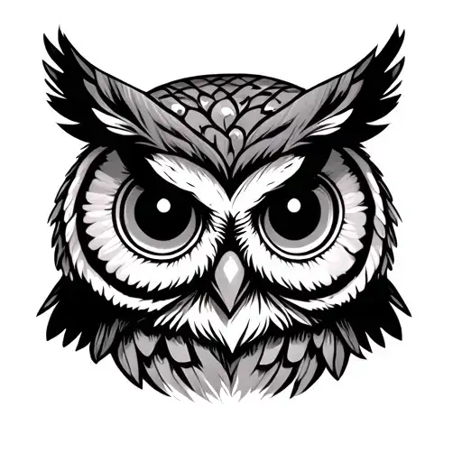 Cute Owl tattoo design idea