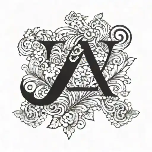 initials K A L letter tattoo design idea