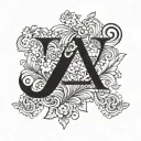initials K A L letter tattoo design idea