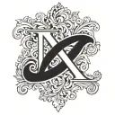 initials K A L letter tattoo design idea