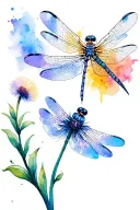 Dragonfly Dandelion tattoo design idea