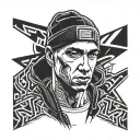 eminem face portrait tattoo design idea