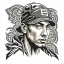 eminem face portrait tattoo design idea