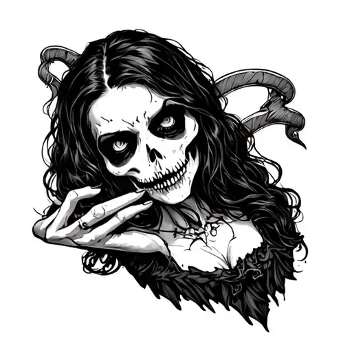 horror whore tattoo design idea