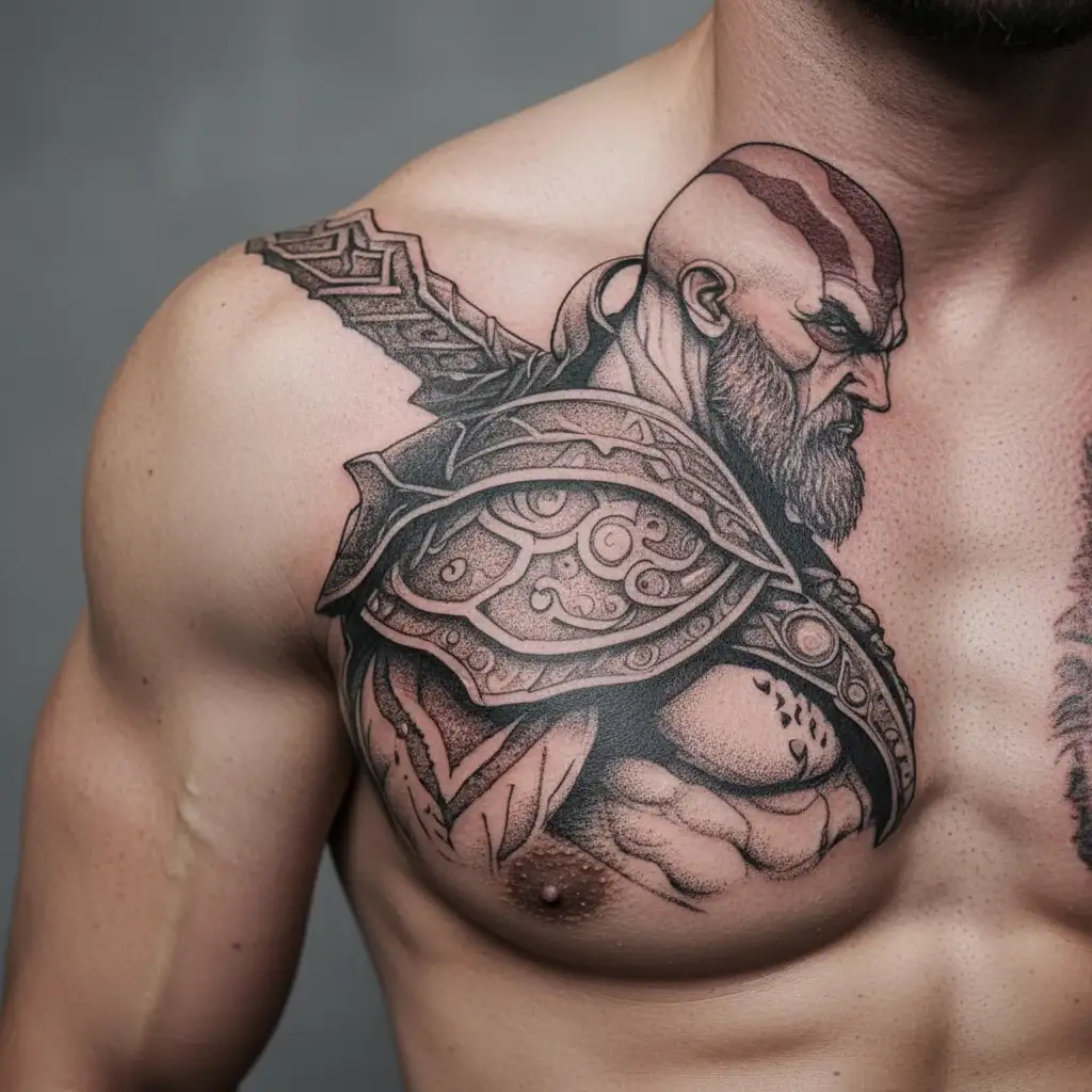 kratos god of war tattoo design idea