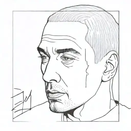 eminem face portrait tattoo design idea
