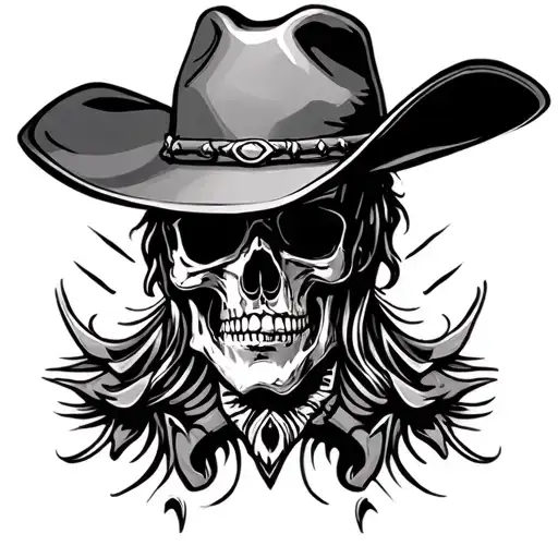 Cross With Cowboy Hat tattoo design idea