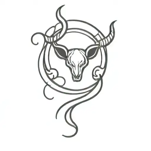 simple cute devil horns tail and wings made entirely tattoo design idea