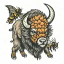 bison, bee, bear tattoo design idea