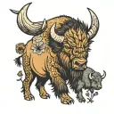 bison, bee, bear tattoo design idea