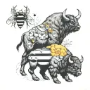 bison, bee, bear tattoo design idea
