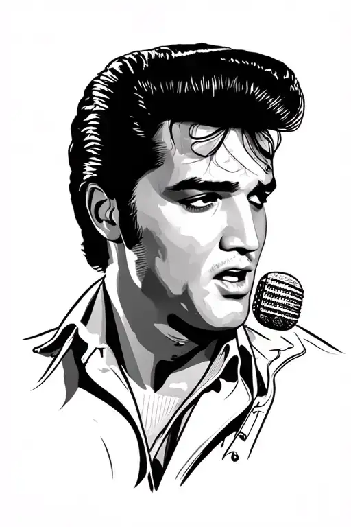 elvis presley singing tattoo design idea