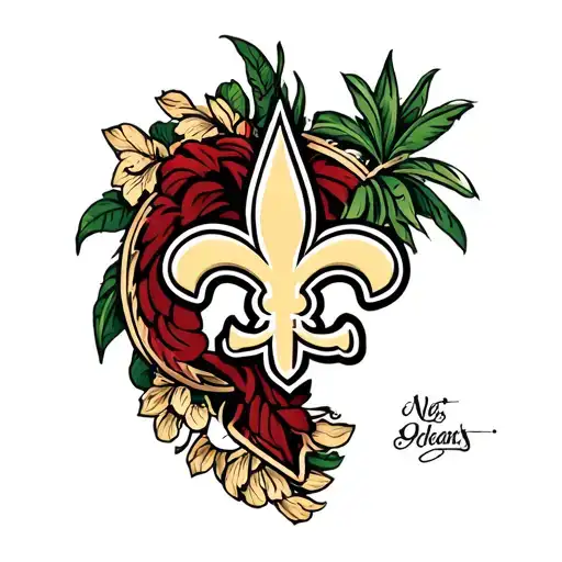 New Orleans saints with Florida state outline tattoo design idea