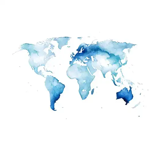 anatomical heart world map silver lining cloud iceberg tattoo design idea