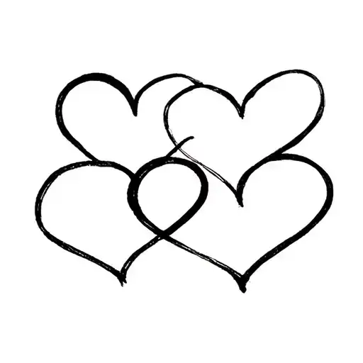 3 Connected Hearts tattoo design idea