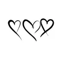 3 Connected Hearts tattoo design idea