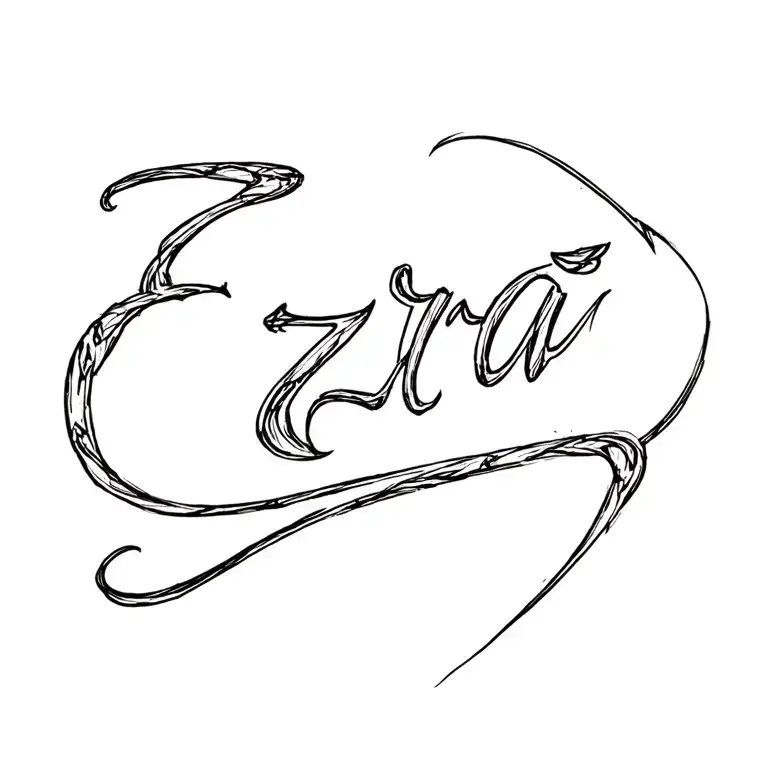 "Ezra " "Ezra " Ezra name written tattoo design idea
