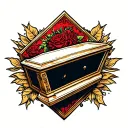 coffin tattoo design idea