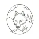 lone wolf tattoo design idea