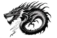 dragon with lightning tattoo design idea