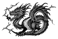 dragon with lightning tattoo design idea