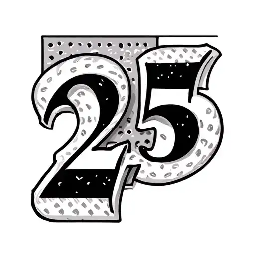 number 25 with a bandaid tattoo design idea