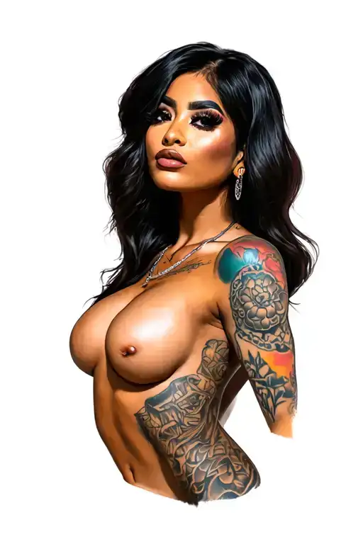 mia khalifa, full nude, big boobs, big ass, posing, tattoos tattoo design idea